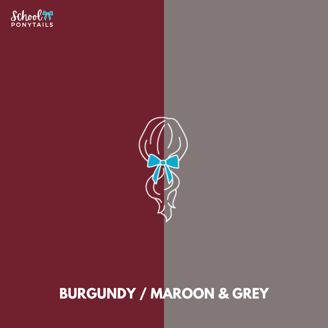 Burgundy & Grey Hair Accessories - Ponytails and Fairytales
