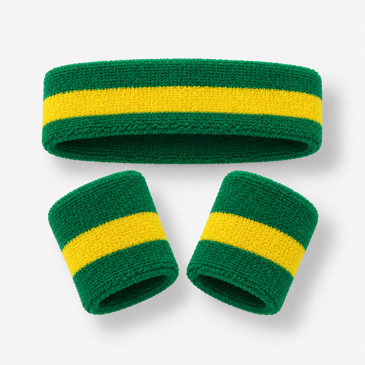 Green & Gold Sweat Band Set (3pc)