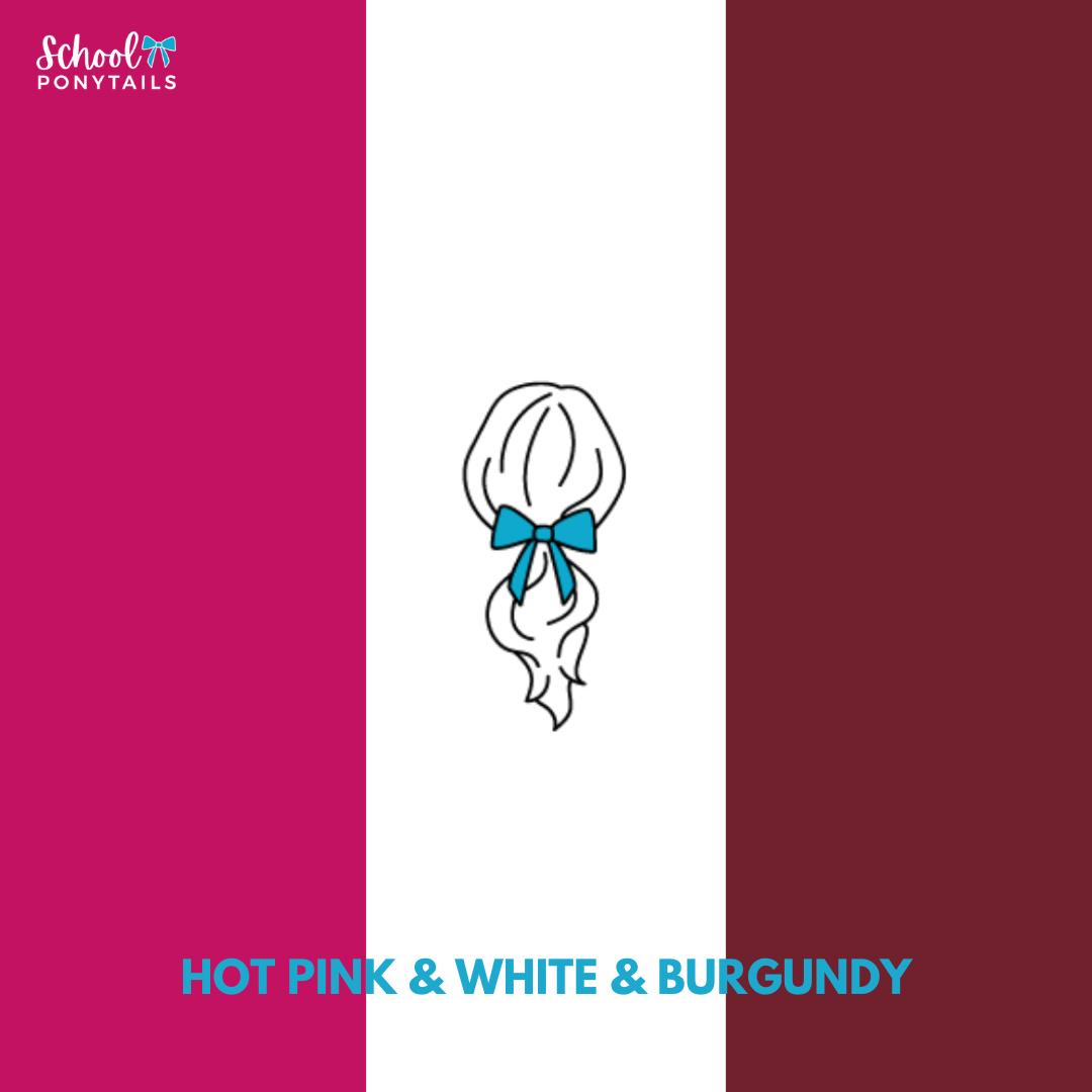 Burgundy & Hot Pink & White Hair Accessories - Ponytails and Fairytales