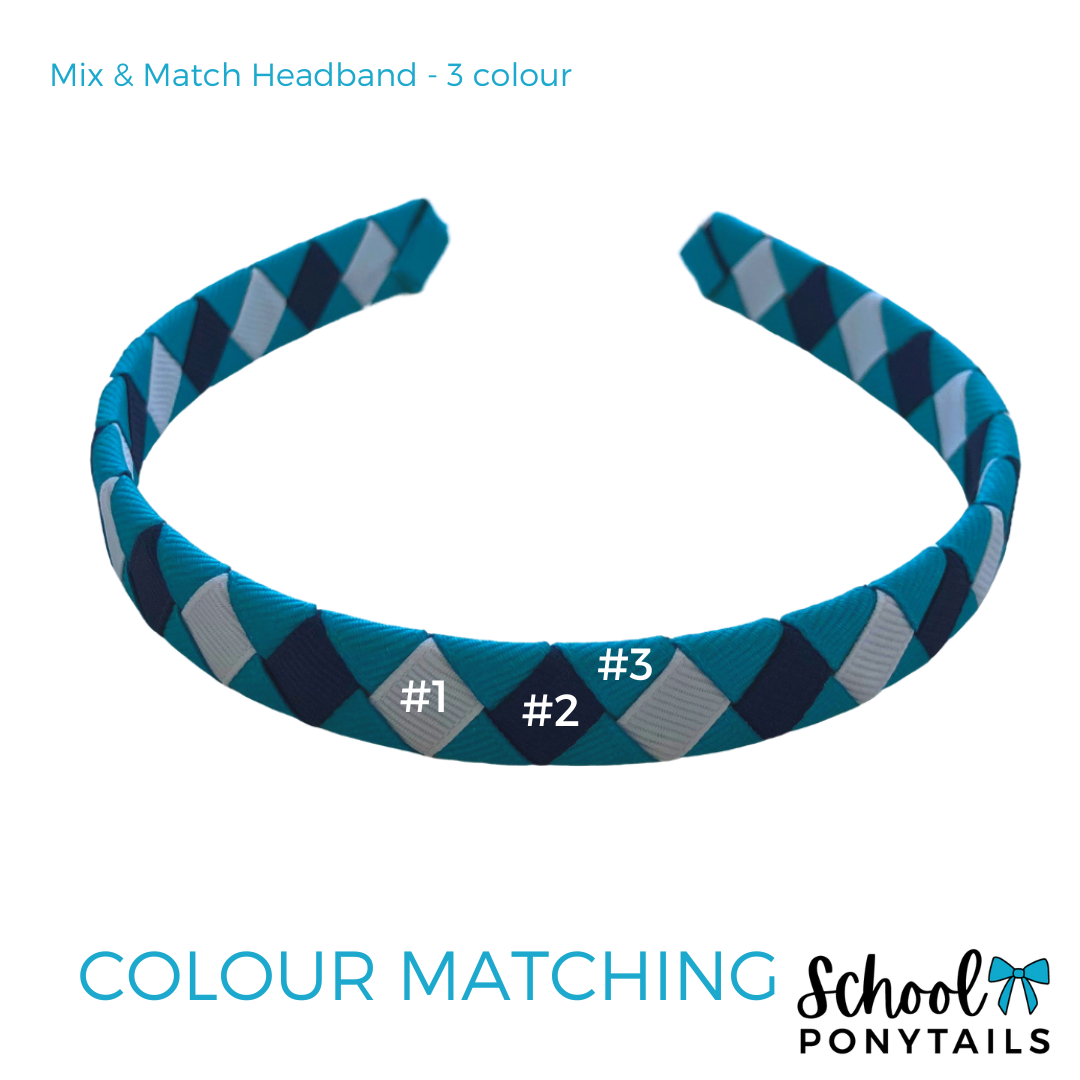 Teal & Navy & White Hair Accessories - Ponytails and Fairytales