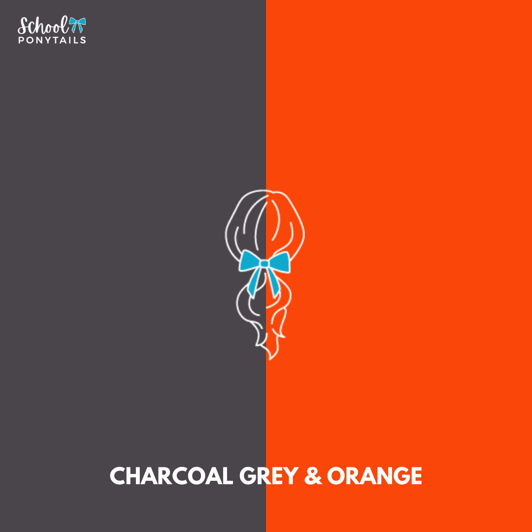 Orange & Charcoal Grey Hair Accessories - Ponytails and Fairytales