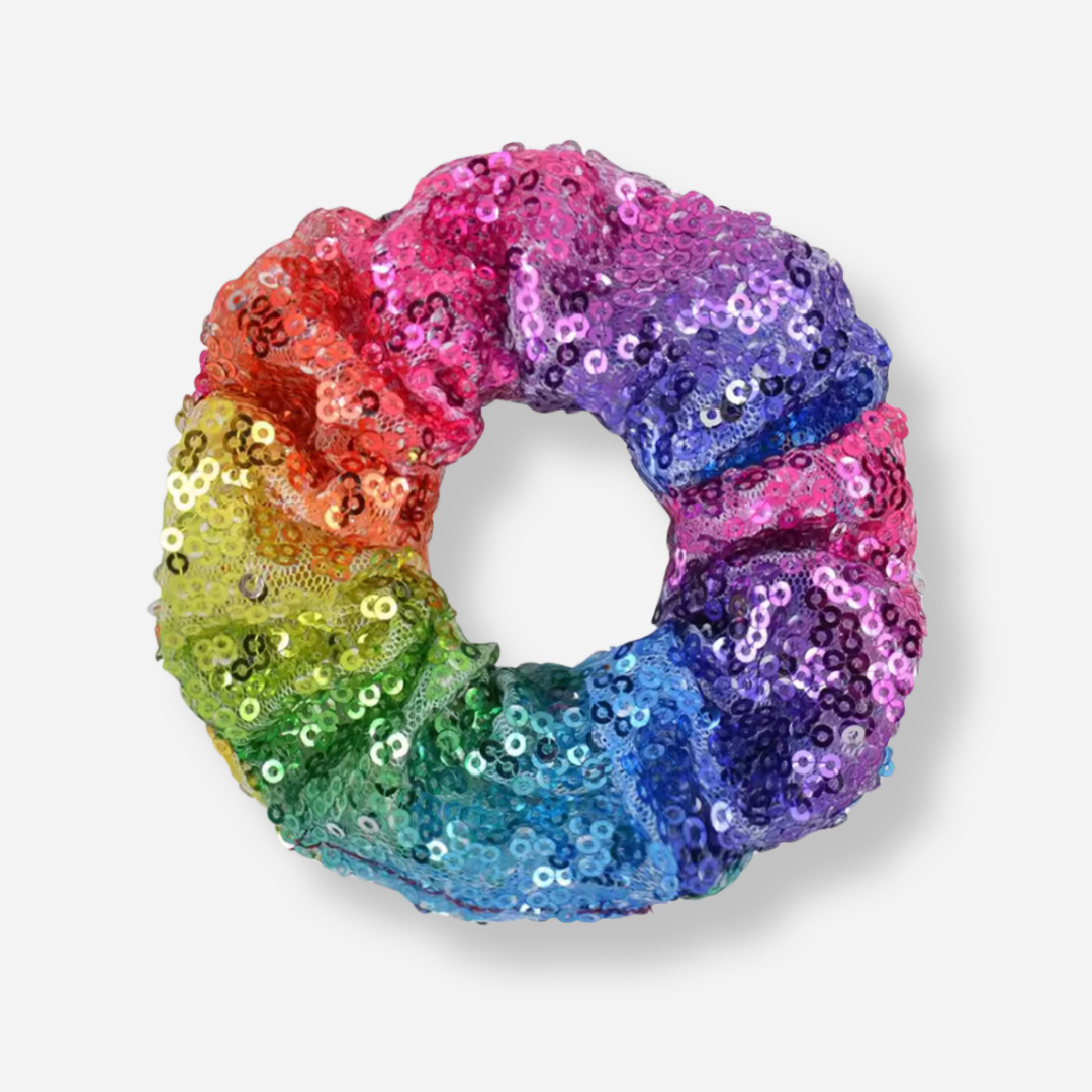 Sequin Rainbow Scrunchie