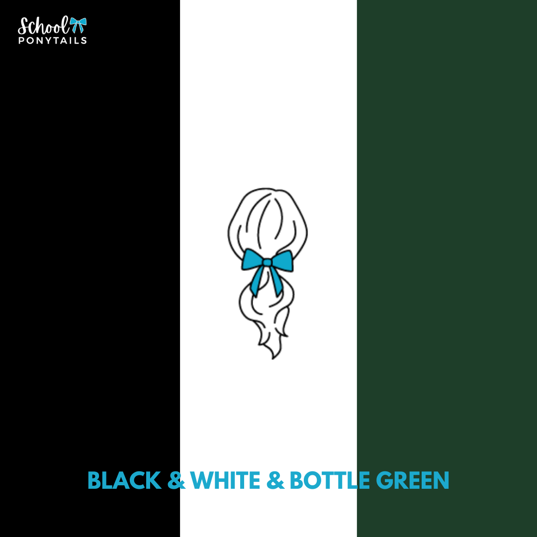 Bottle Green & Black & White Hair Accessories - Ponytails and Fairytales