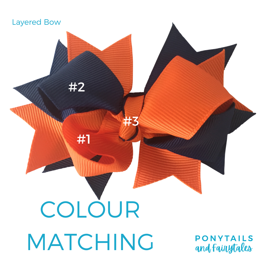 Dark Petrol Green & Orange Hair Accessories - Ponytails and Fairytales