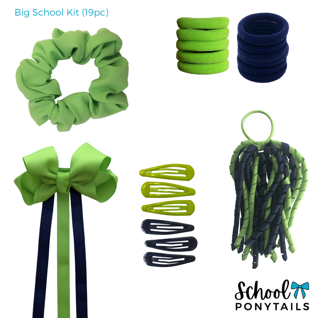 Jade & Red & Royal Blue & White Hair Accessories - Ponytails and Fairytales