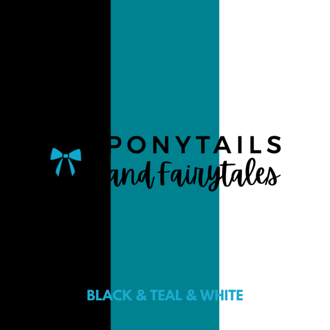 Teal & Black & White Hair Accessories