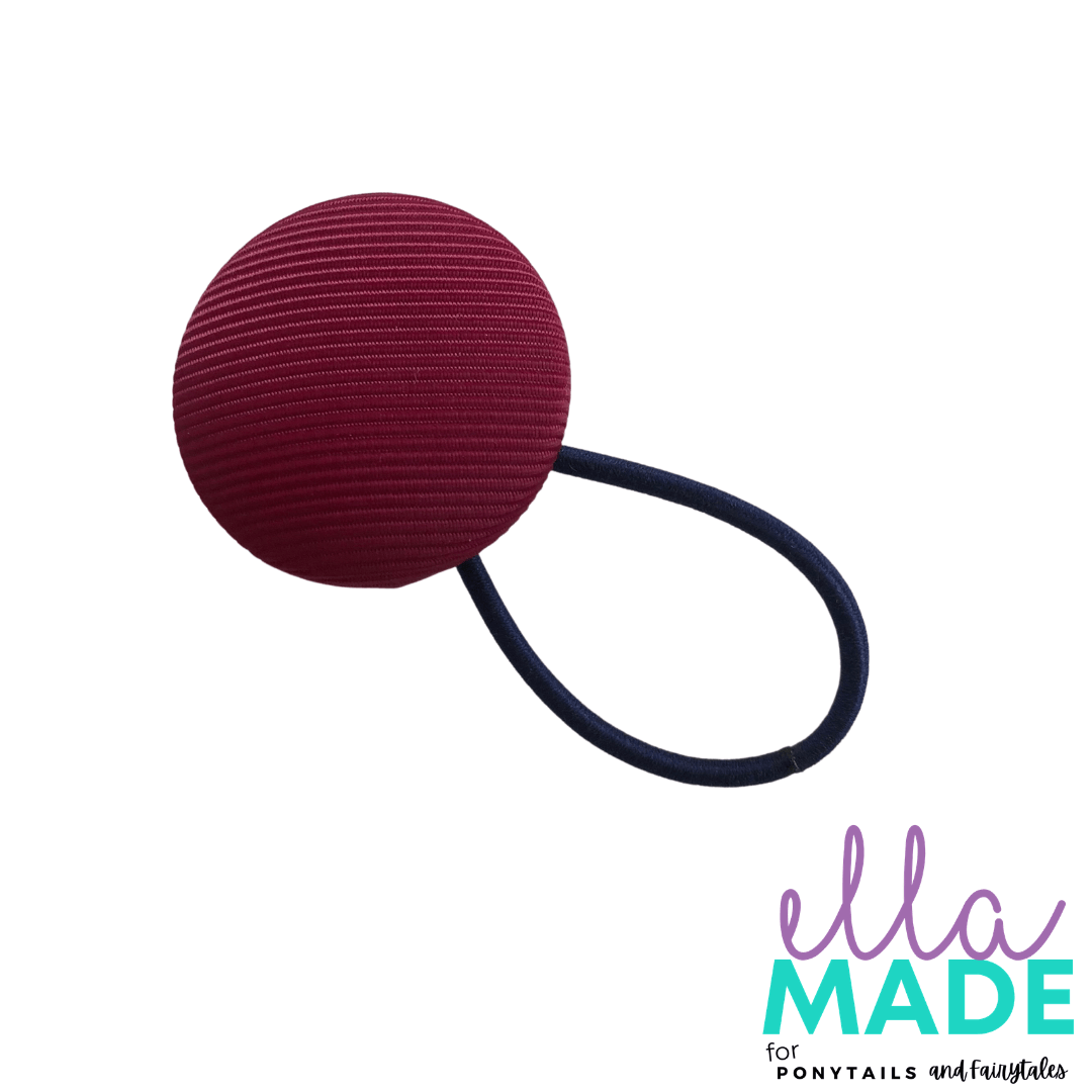 Covered Buttons: Solid Colours - Burgundy / Maroon Hair clips Ella Made Hair Tie / Burgundy / Maroon