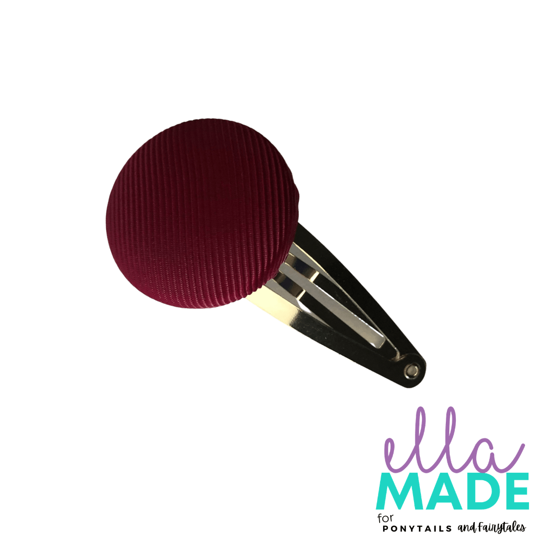 Covered Buttons: Solid Colours - Burgundy / Maroon Hair clips Ella Made
