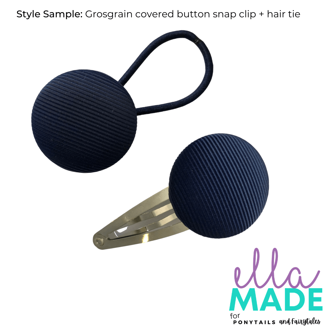 Covered Buttons: Solid Colours - Burgundy / Maroon Hair clips Ella Made Set - Snap Clip + Hair Tie / Burgundy / Maroon