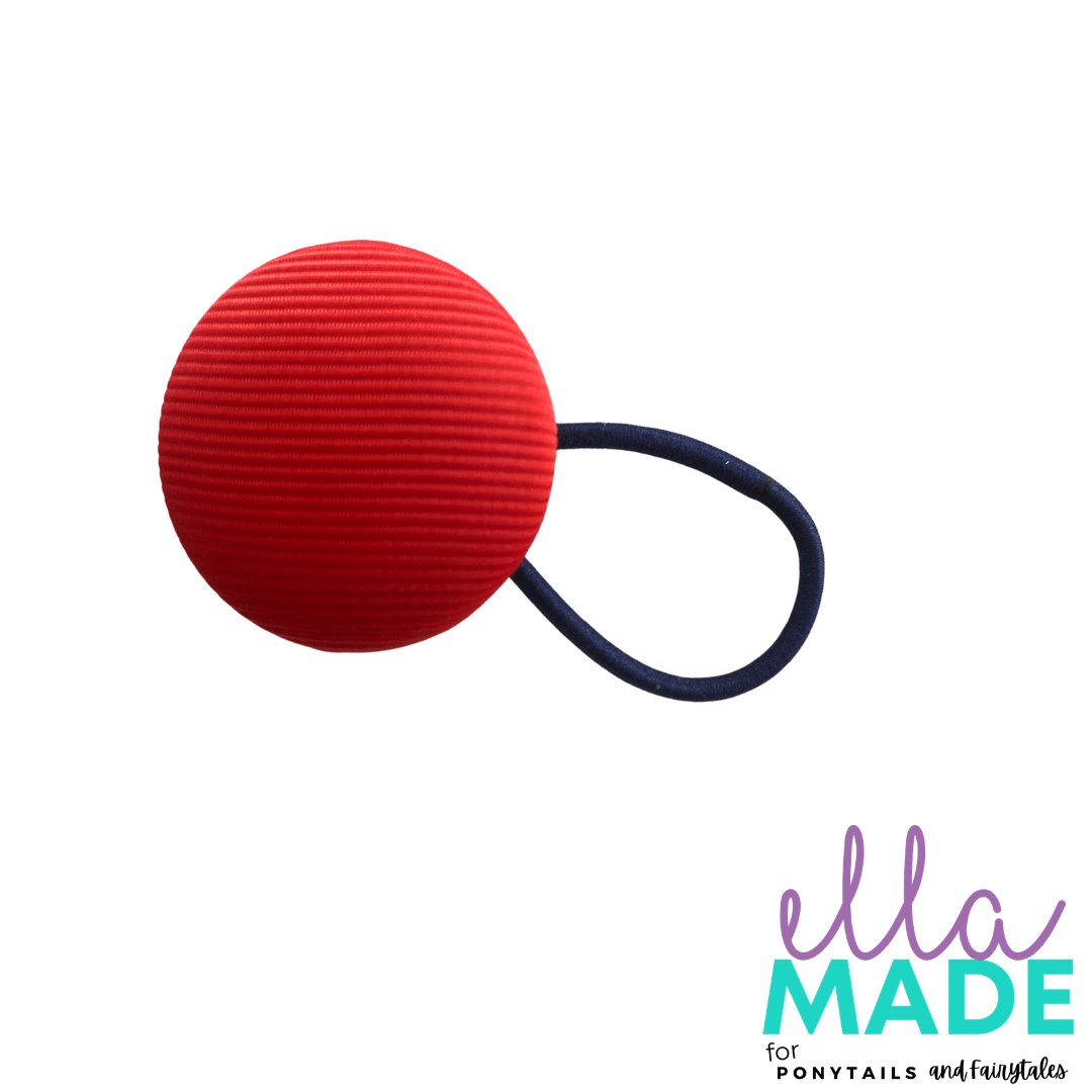 Covered Buttons: Solid Colours - Red Hair clips Ella Made Hair Tie / Red