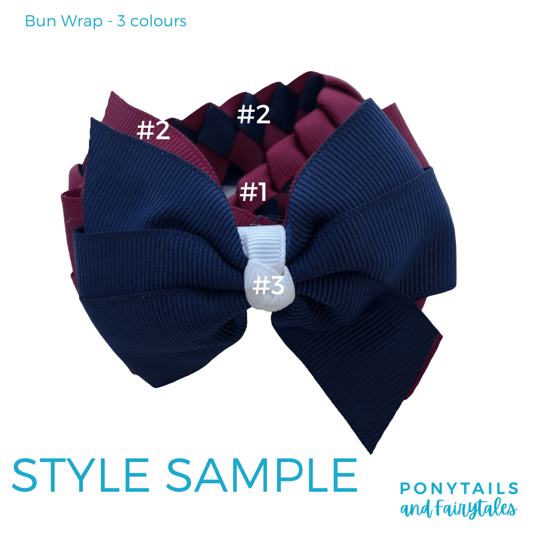 Custom Colours: Choose Your Own (2) Assorted Hair Accessories School Ponytails - Colours Bun Wrap