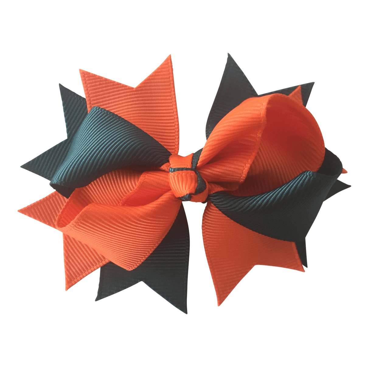 Darkest Petrol Green & Orange Hair Accessories - Ponytails and Fairytales