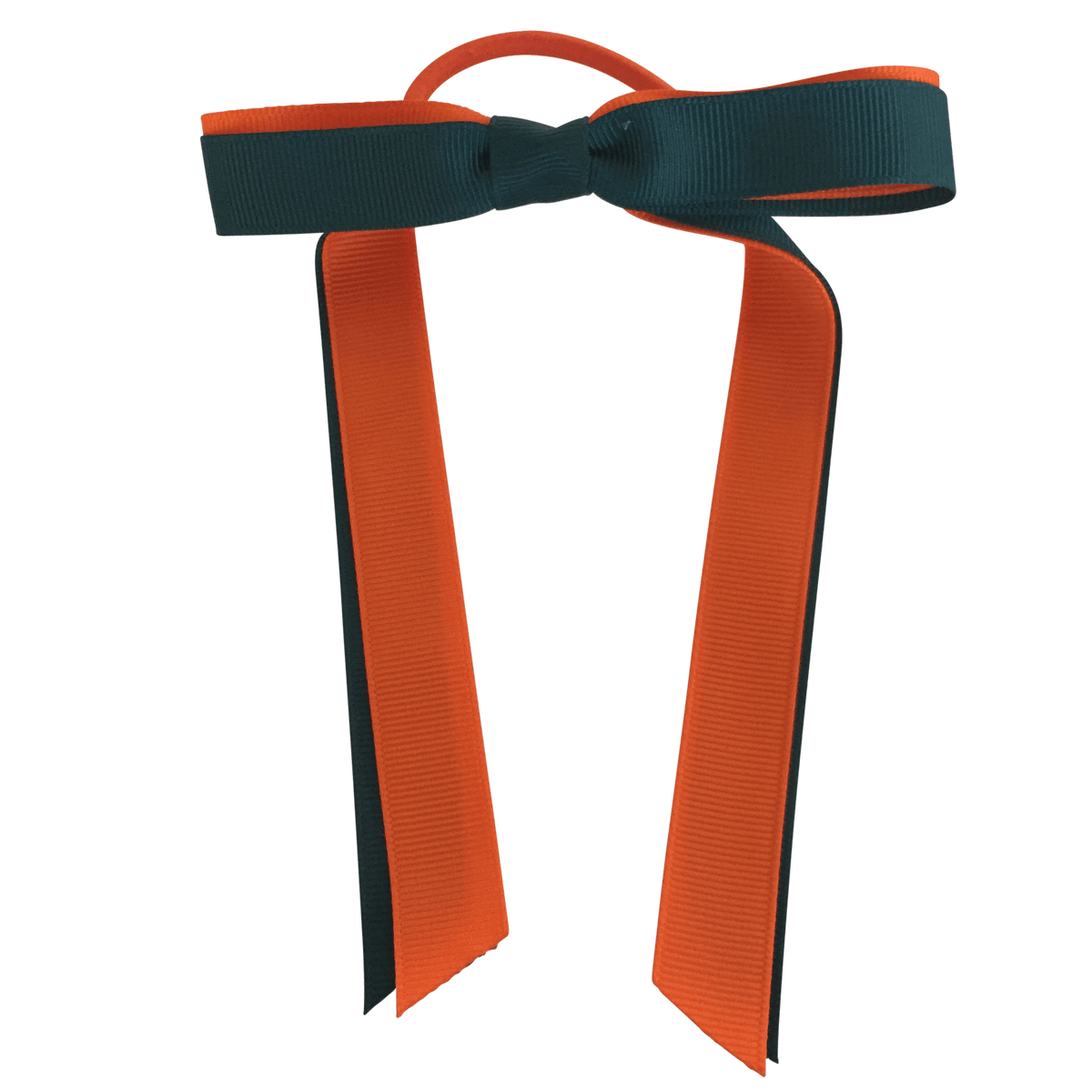 Darkest Petrol Green & Orange Hair Accessories - Ponytails and Fairytales
