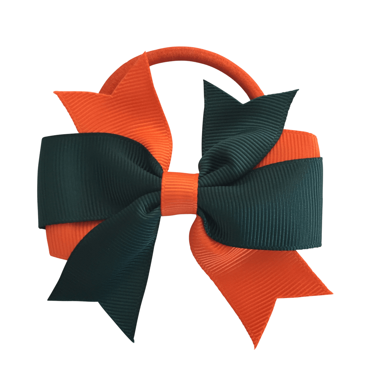 Darkest Petrol Green & Orange Hair Accessories - Ponytails and Fairytales