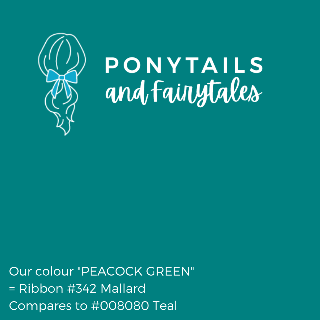 Ponytail Streamer Hair clips School Ponytails Peacock Green