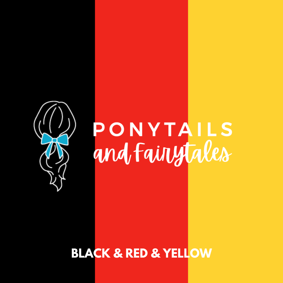 Ponytail Streamer Hair clips School Ponytails Yellow & Red & Black