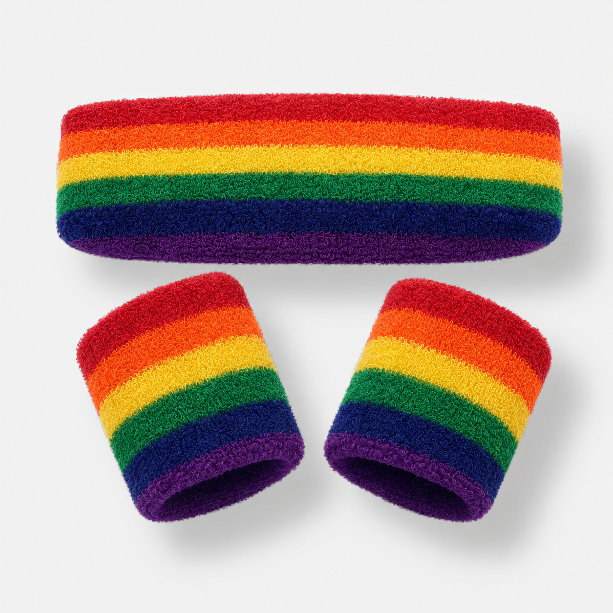 Rainbow Sweat Band Set (3pc) - Carnival and event - School Uniform Hair Accessories - Ponytails and Fairytales
