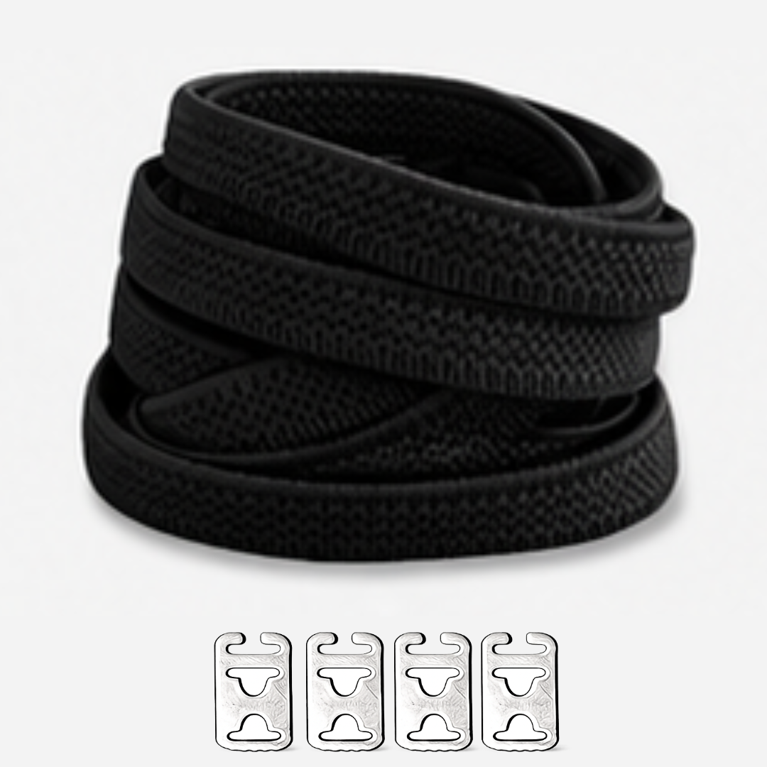 No Tie Elastic Shoelaces - Black