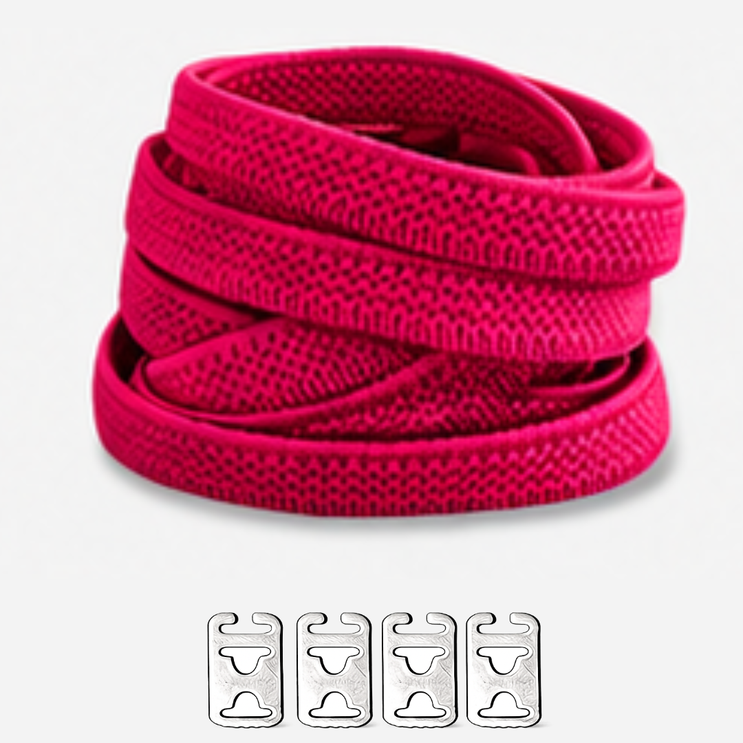 No Tie Elastic Shoelaces - Hot Pink