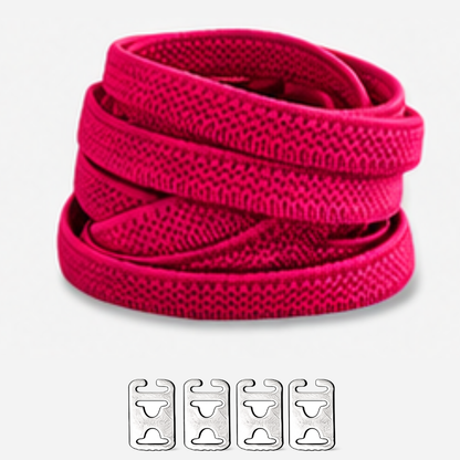 No Tie Elastic Shoelaces - Hot Pink