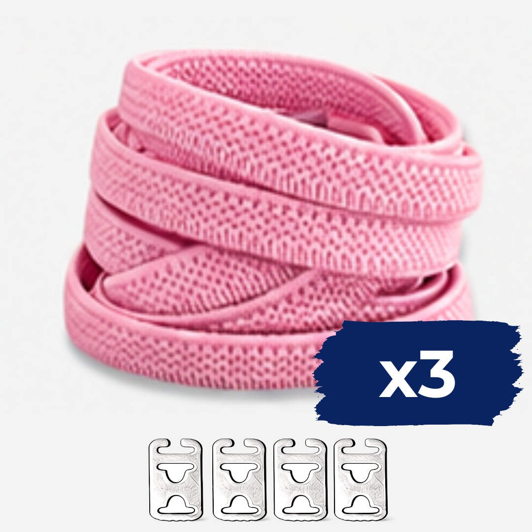 No Tie Elastic Shoelaces - Ballet Pink