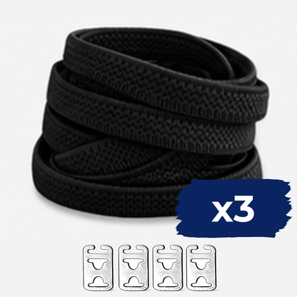 No Tie Elastic Shoelaces - Black