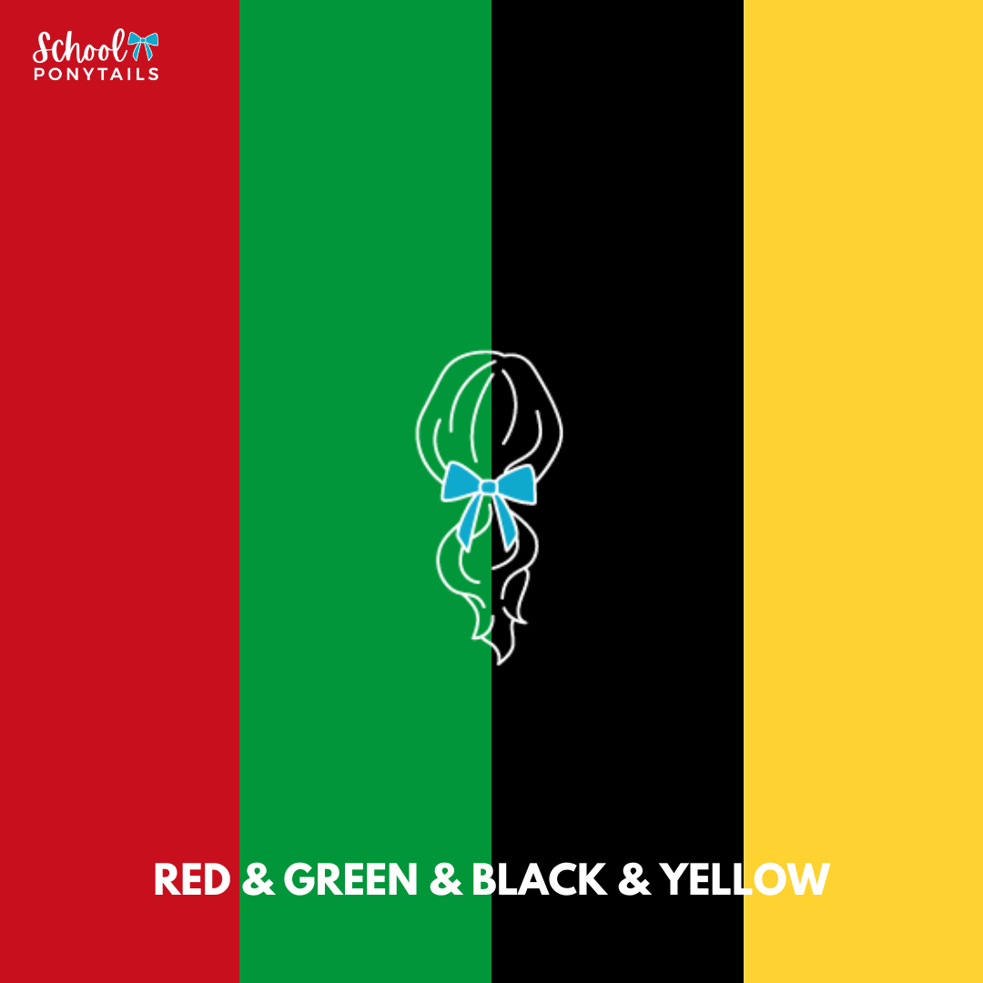 Black & Red & Yellow & Green Hair Accessories