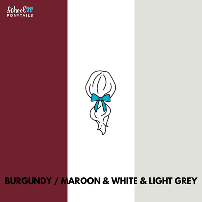 Burgundy & Light Grey & White Hair Accessories