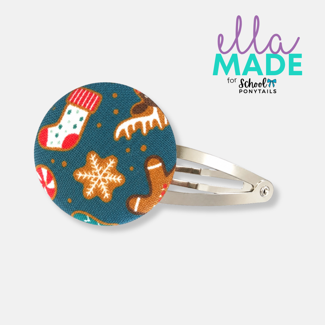 Limited Edition: Christmas Covered Buttons - Ponytails and Fairytales