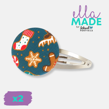 Limited Edition: Christmas Covered Buttons - Ponytails and Fairytales