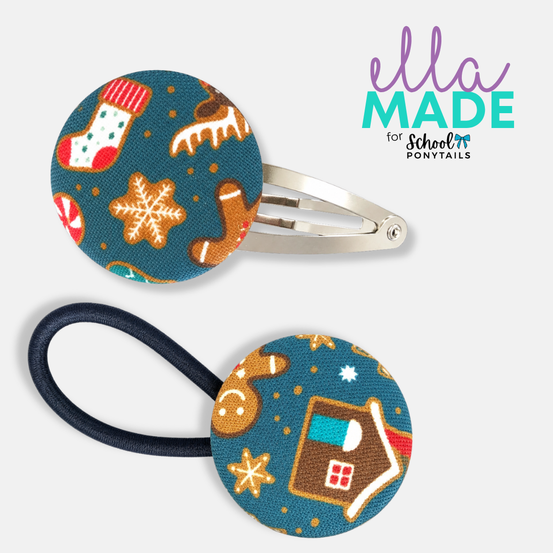 Limited Edition: Christmas Covered Buttons - Ponytails and Fairytales