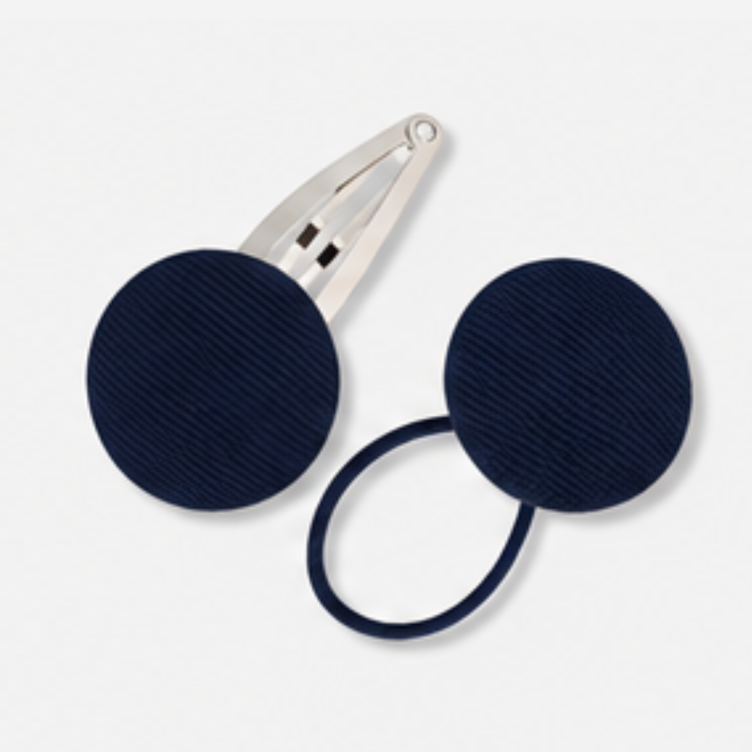Covered Buttons: Solid Colours - Navy - Ponytails and Fairytales