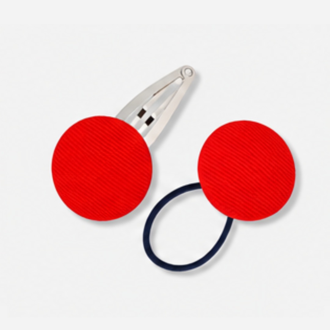 Covered Buttons: Solid Colours - Red - Ponytails and Fairytales