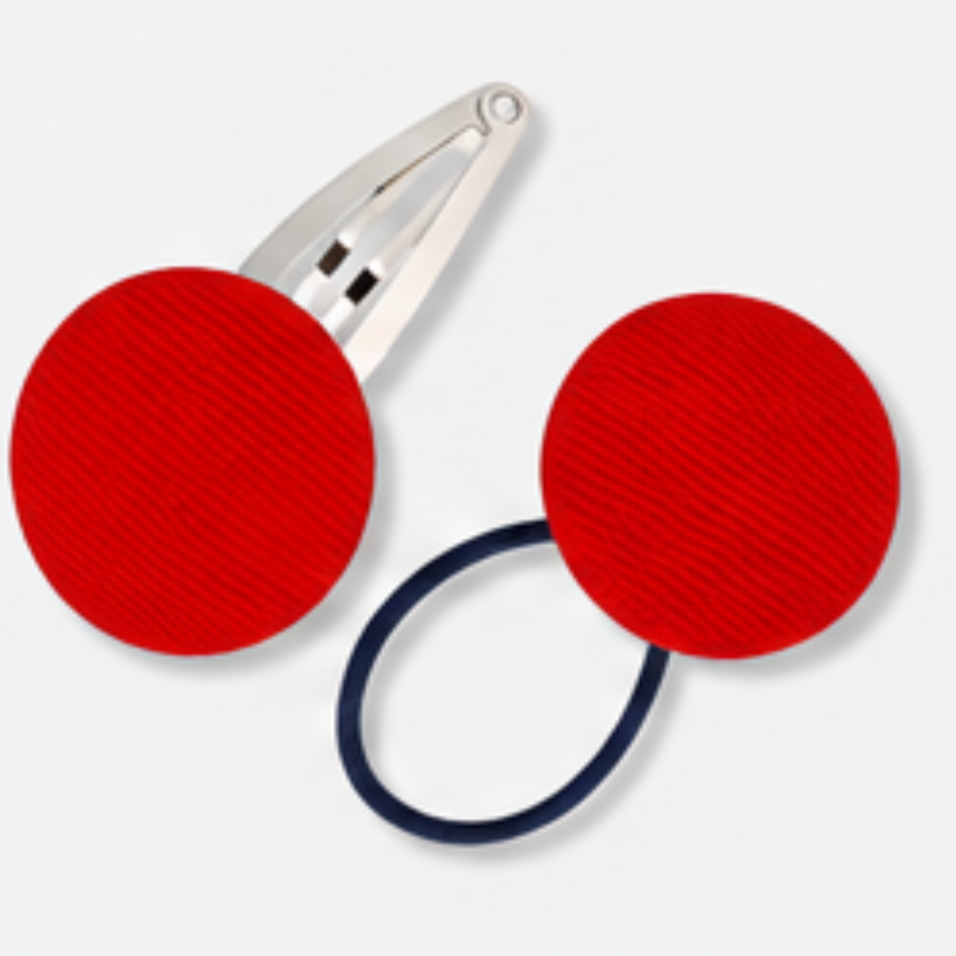 Covered Buttons: Solid Colours - Ruby - Ponytails and Fairytales