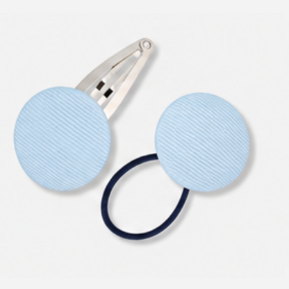 Covered Buttons: Solid Colours - Sky Blue - Ponytails and Fairytales