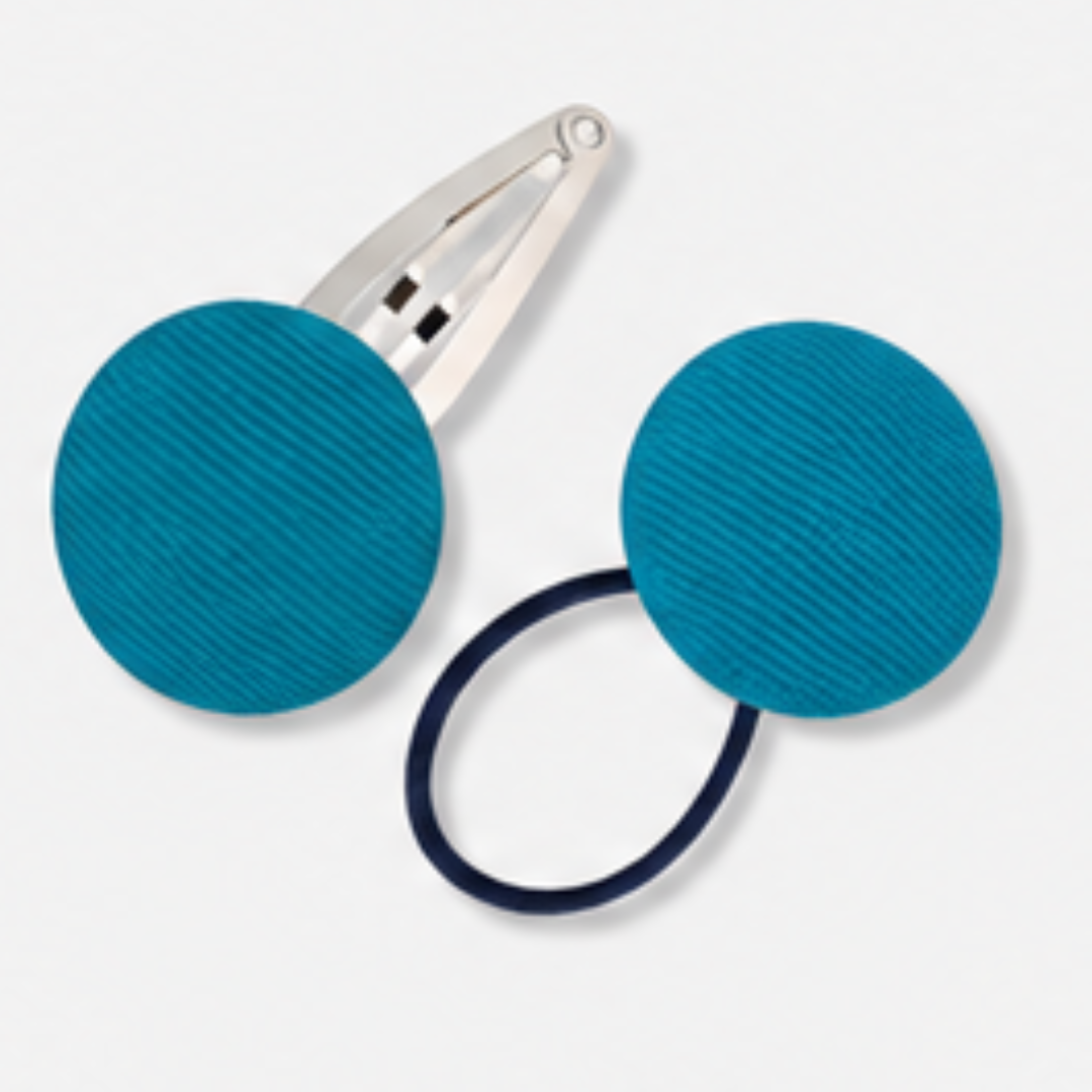 Covered Buttons: Solid Colours - Teal - Ponytails and Fairytales