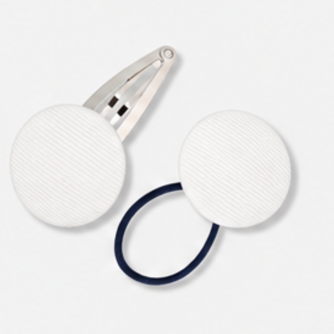 Covered Buttons: Solid Colours - White - Ponytails and Fairytales