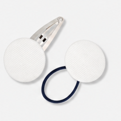 Covered Buttons: Solid Colours - White - Ponytails and Fairytales