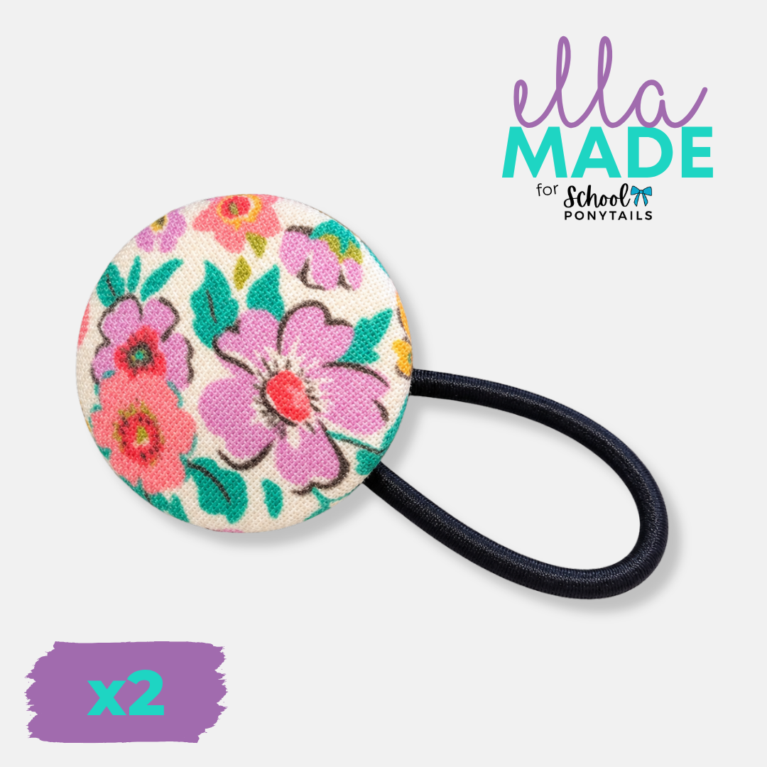 Limited Edition: Ditsy Floral Covered Buttons - Ponytails and Fairytales