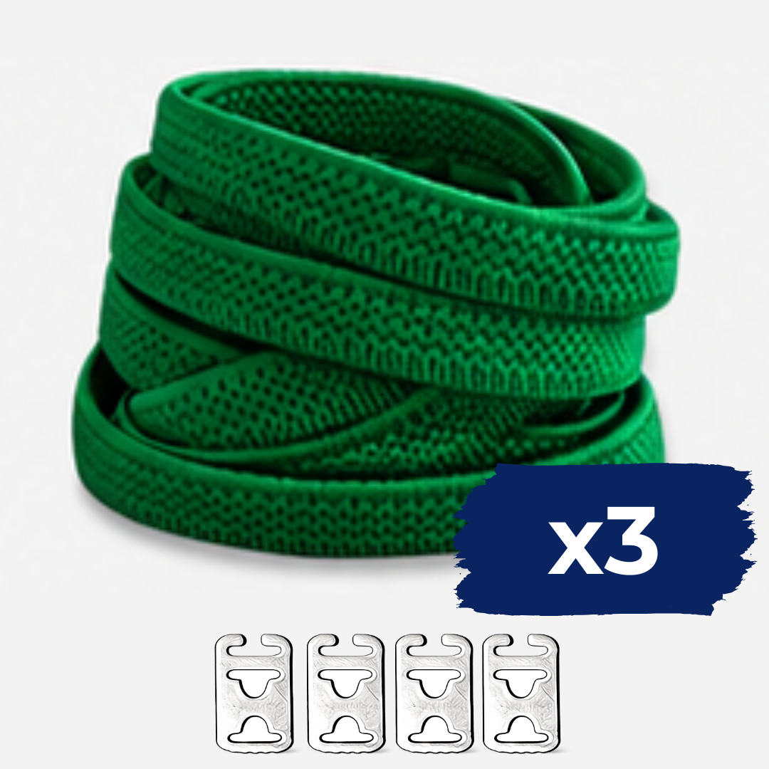 No Tie Elastic Shoelaces - Green
