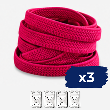 No Tie Elastic Shoelaces - Hot Pink