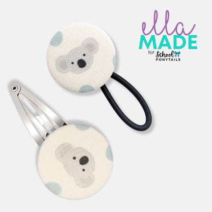 Limited Edition: Koala + Eucalyptus Covered Buttons - Ponytails and Fairytales