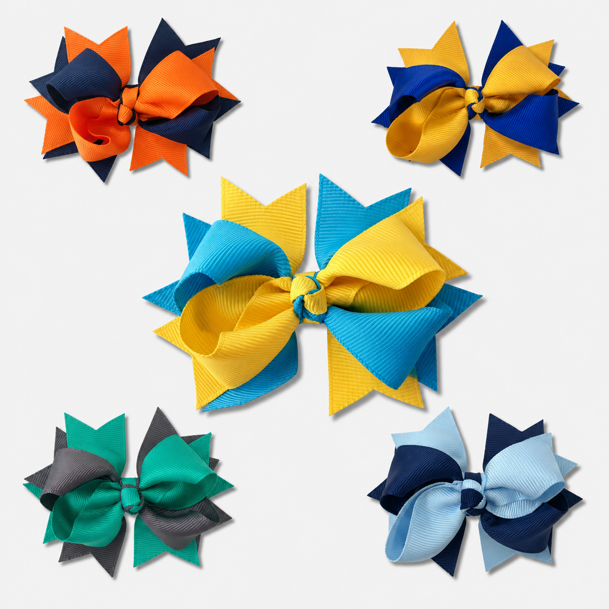 Layered Bows - Multi Colour - Ponytails and Fairytales