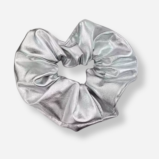 Metallic Silver Scrunchie