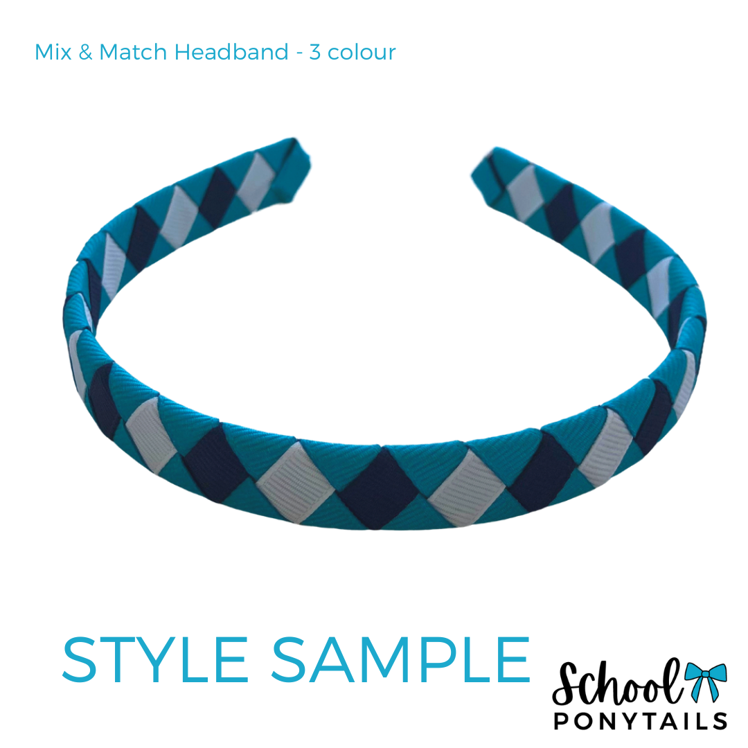 Burgundy & Light Grey & White Hair Accessories