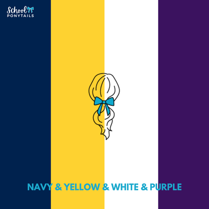 Purple & Navy & White & Yellow Hair Accessories