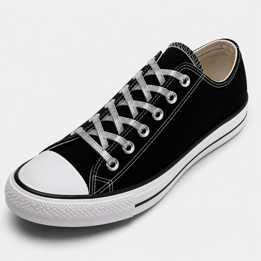 No Tie Elastic Shoelaces - Metallic Silver