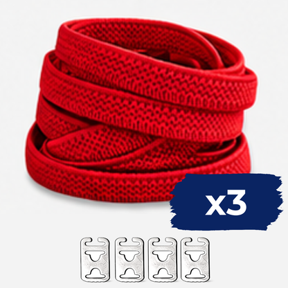 No Tie Elastic Shoelaces - Red