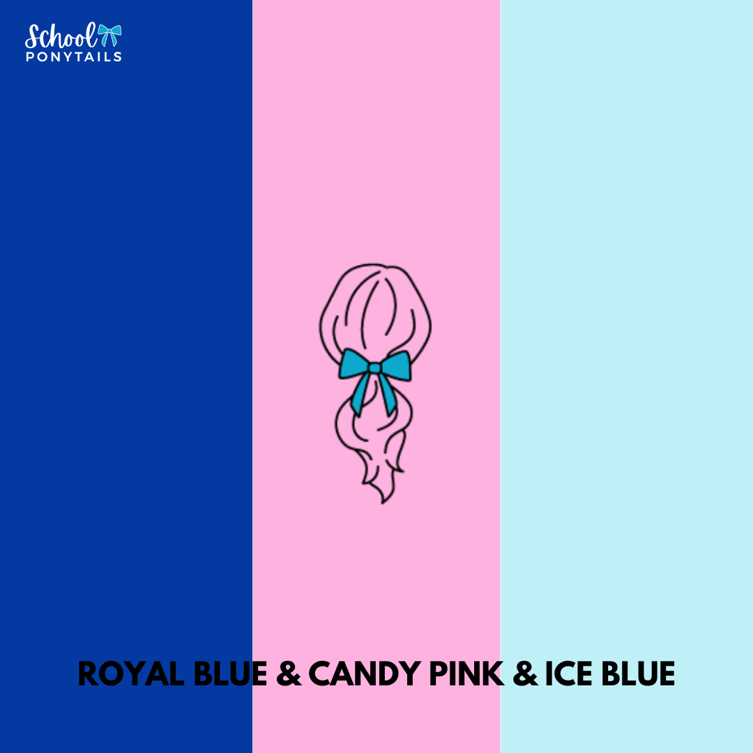 Ice Blue & Royal Blue & Candy Pink Hair Accessories