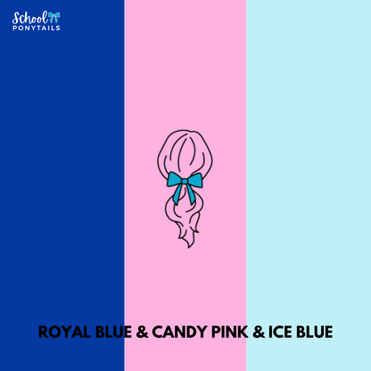 Ice Blue & Royal Blue & Candy Pink Hair Accessories